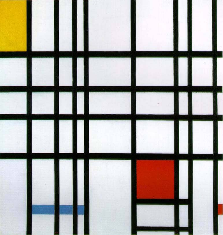 Composition with Red, Yellow and Blue, 1942 by Piet Mondrian