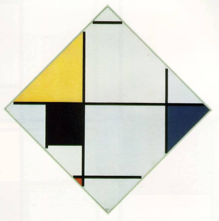 Lozenge Composition with Yellow, Black, Blue, Red, and Gray, 1921 by Piet Mondrian