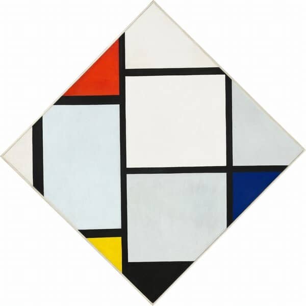 Tableau No. IV: Lozenge Composition with Red, Gray, Blue, Yellow, and Black by Piet Mondrian