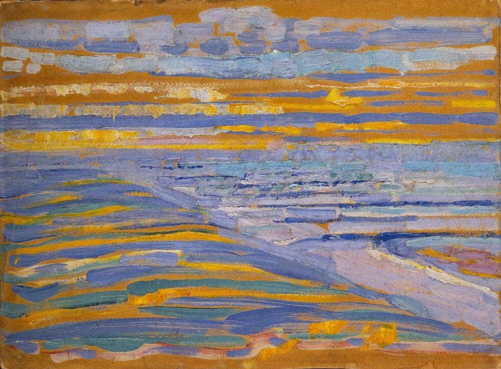 View from the Dunes with Beach and Piers, 1909 by Piet Mondrian